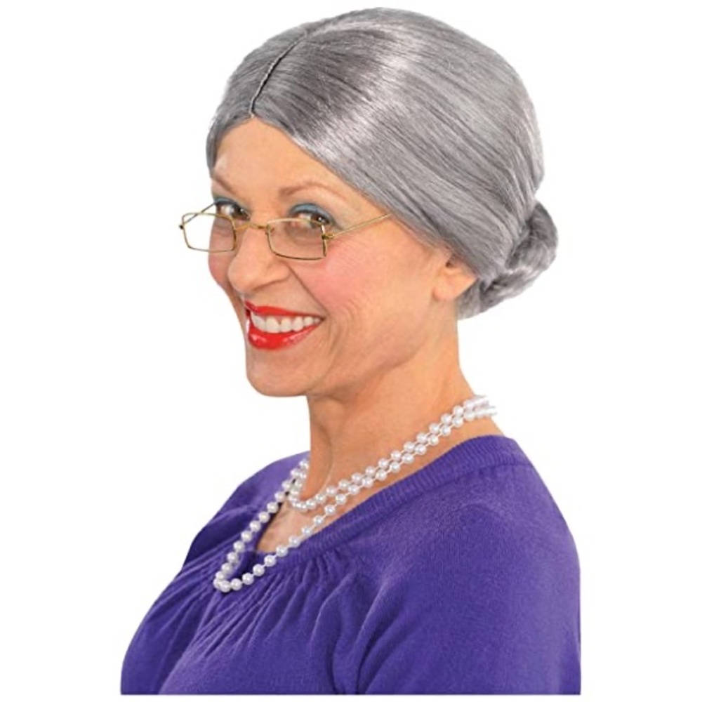 Old Lady Wig, Halloween Wig, 100 days of school, Adult Granny Wig, Gray Wig NEW
